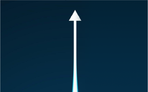 Abstract blue digital lines converging upward into a glowing white arrow, symbolizing growth, direction, and simplified MSP matchmaking.